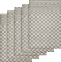 Pack of 5 Large Super Absorbent 100 Percent Cotton Tea Towels Quick Dry Durable Check Pattern Dish Cloths for Kitchen Home and Professional Use by OLIVIA ROCCO