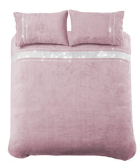Paris Glitz Teddy Fleece Duvet Set Luxurious Handwoven Diamante Detailing Super Soft Faux Fur OEKO-TEX Certified Multiple Sizes Available by OLIVIA ROCCO