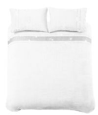 Paris Glitz Teddy Fleece Duvet Set Luxurious Handwoven Diamante Detailing Super Soft Faux Fur OEKO-TEX Certified Multiple Sizes Available by OLIVIA ROCCO