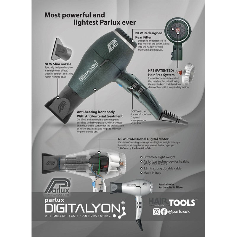 Parlux Digitalyon Hairdryer Blue