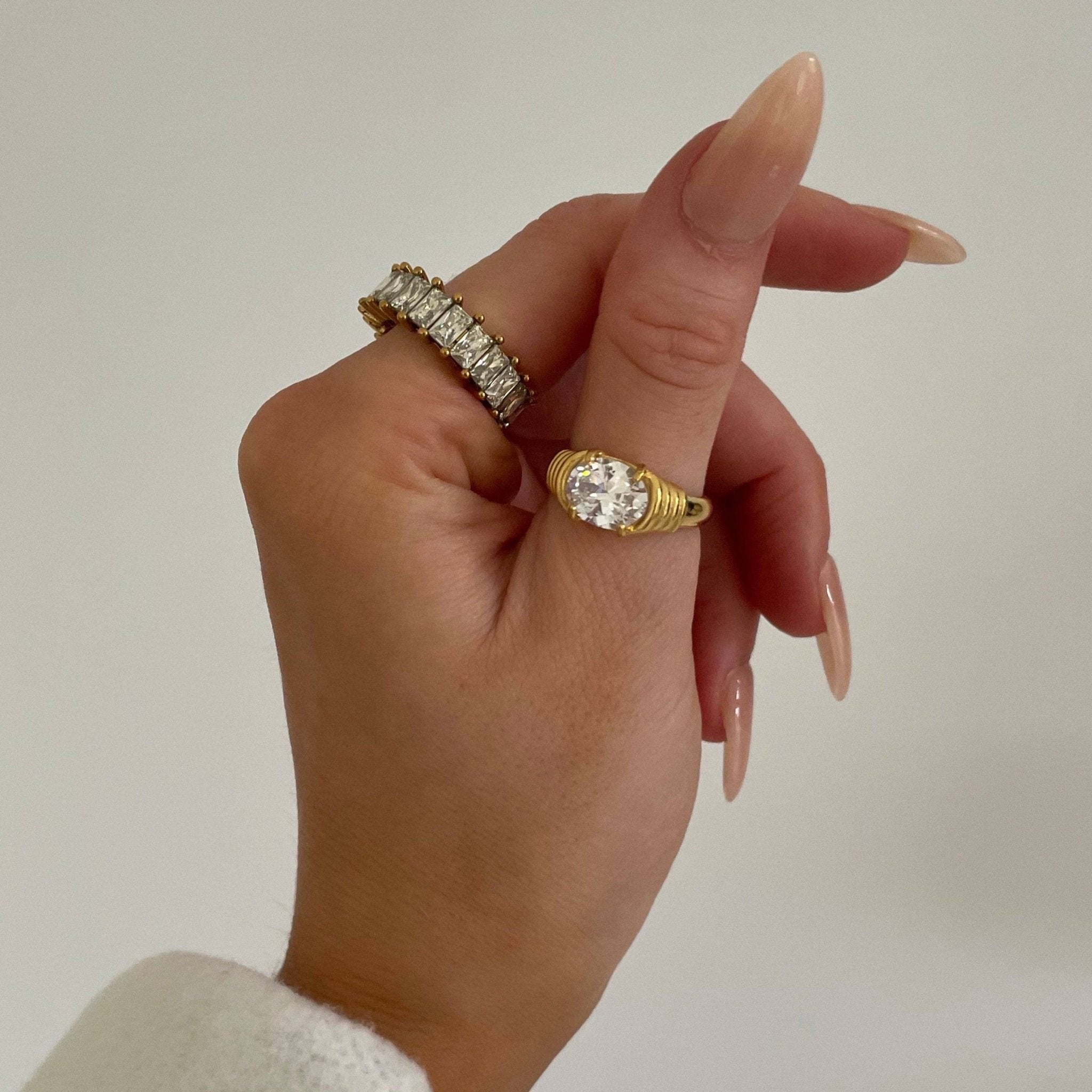 Pave Baguette Ring