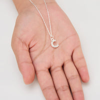 Pave Initial Necklace Letter C Created with Zircondia® Crystals