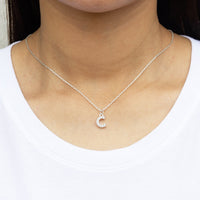 Pave Initial Necklace Letter C Created with Zircondia® Crystals