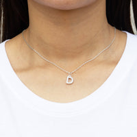 Pave Initial Necklace Letter D Created with Zircondia® Crystals