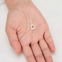 Pave Initial Necklace Letter D Created with Zircondia® Crystals