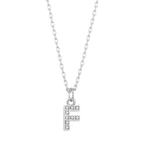 Pave Initial Necklace Letter F Created with Zircondia® Crystals