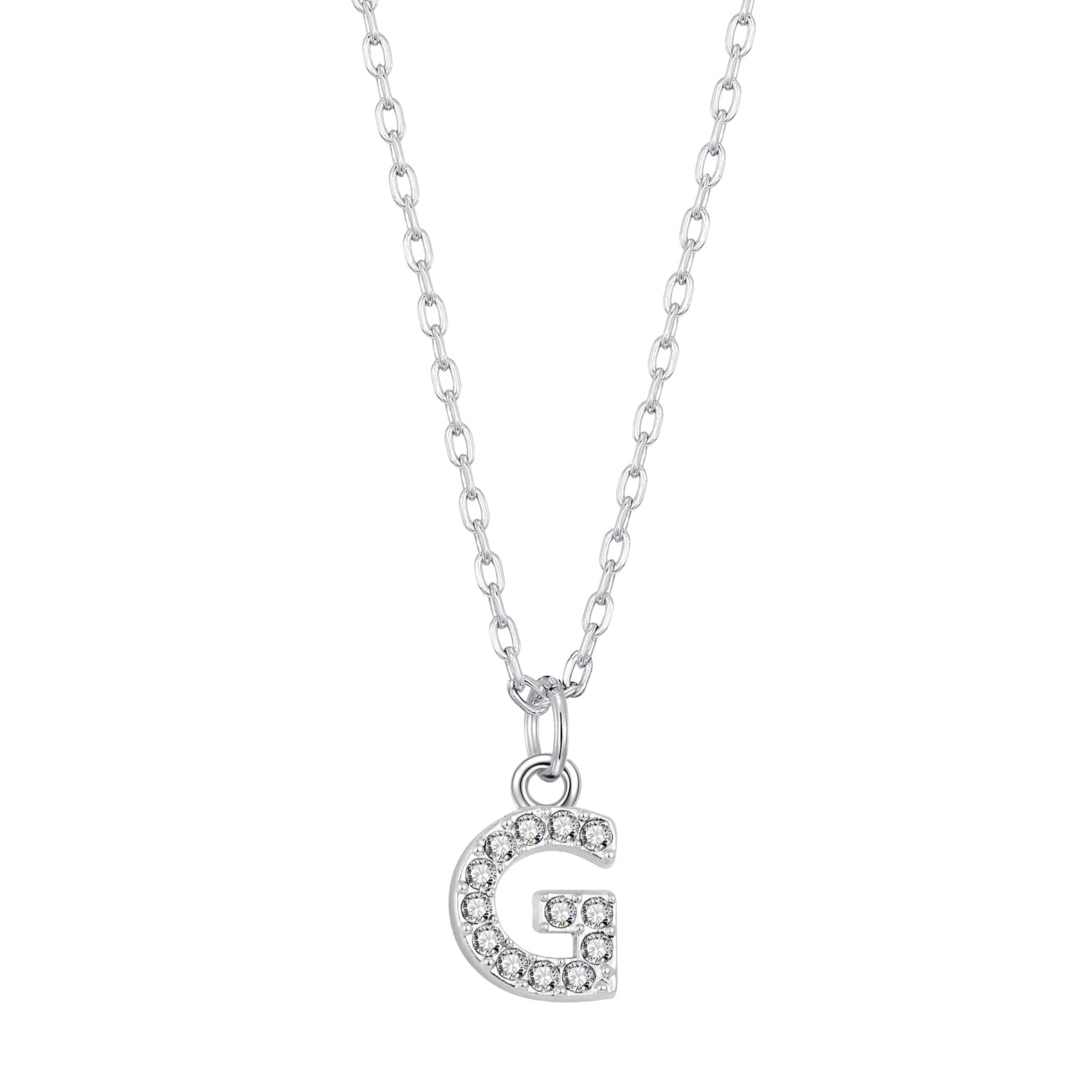 Pave Initial Necklace Letter G Created with Zircondia® Crystals