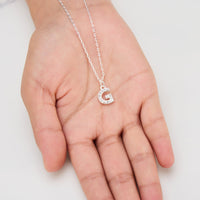Pave Initial Necklace Letter G Created with Zircondia® Crystals