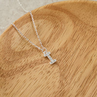 Pave Initial Necklace Letter I Created with Zircondia® Crystals