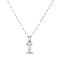 Pave Initial Necklace Letter I Created with Zircondia® Crystals