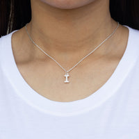 Pave Initial Necklace Letter I Created with Zircondia® Crystals