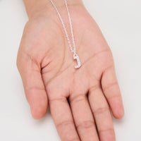 Pave Initial Necklace Letter J Created with Zircondia® Crystals