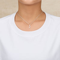 Pave Initial Necklace Letter J Created with Zircondia® Crystals