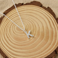 Pave Initial Necklace Letter K Created with Zircondia® Crystals