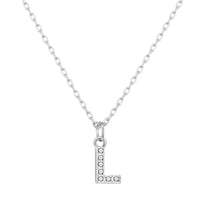 Pave Initial Necklace Letter L Created with Zircondia® Crystals