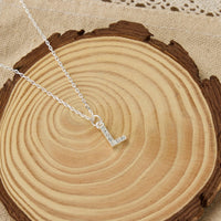 Pave Initial Necklace Letter L Created with Zircondia® Crystals