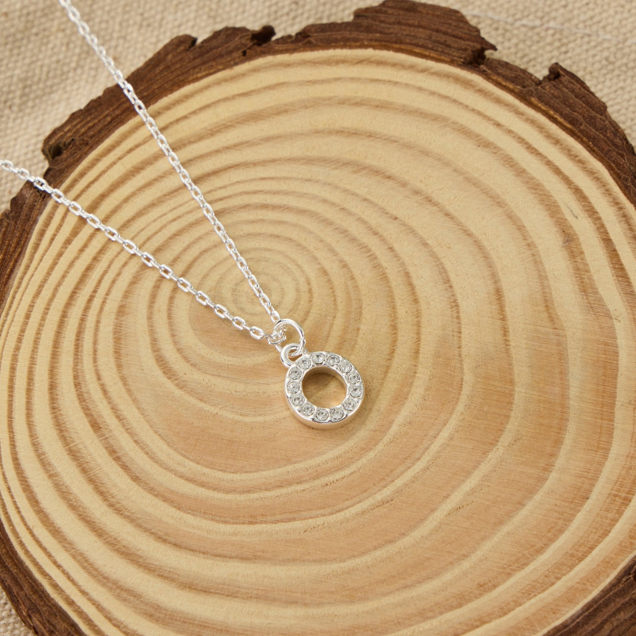 Pave Initial Necklace Letter O Created with Zircondia® Crystals