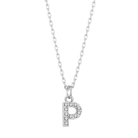 Pave Initial Necklace Letter P Created with Zircondia® Crystals