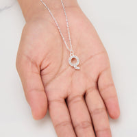 Pave Initial Necklace Letter Q Created with Zircondia® Crystals