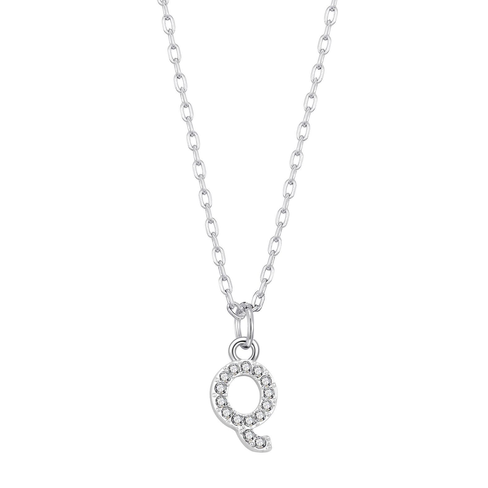 Pave Initial Necklace Letter Q Created with Zircondia® Crystals