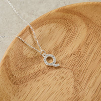 Pave Initial Necklace Letter Q Created with Zircondia® Crystals