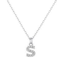 Pave Initial Necklace Letter S Created with Zircondia® Crystals