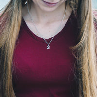 Pave Initial Necklace Letter S Created with Zircondia® Crystals