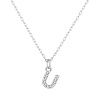 Pave Initial Necklace Letter U Created with Zircondia® Crystals