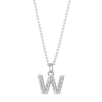 Pave Initial Necklace Letter W Created with Zircondia® Crystals