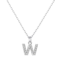 Pave Initial Necklace Letter W Created with Zircondia® Crystals