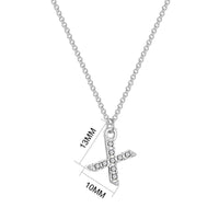 Pave Initial Necklace Letter X Created with Zircondia® Crystals