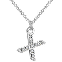Pave Initial Necklace Letter X Created with Zircondia® Crystals