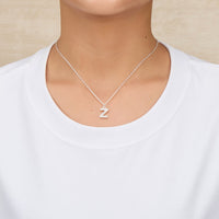 Pave Initial Necklace Letter Z Created with Zircondia® Crystals