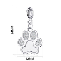 Paw Charm Created with Zircondia® Crystals