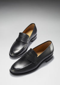 Black Leather Loafers, Welted Leather Sole