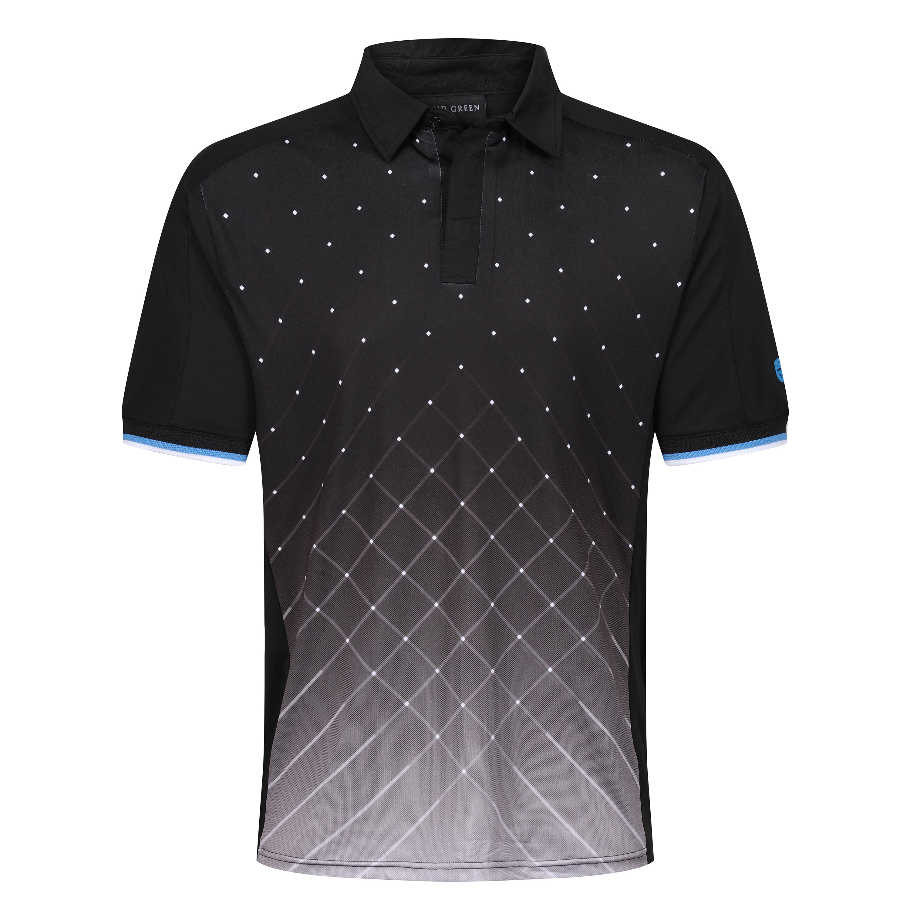 Island Green Geometric Print Golf Sport Polo Shirt