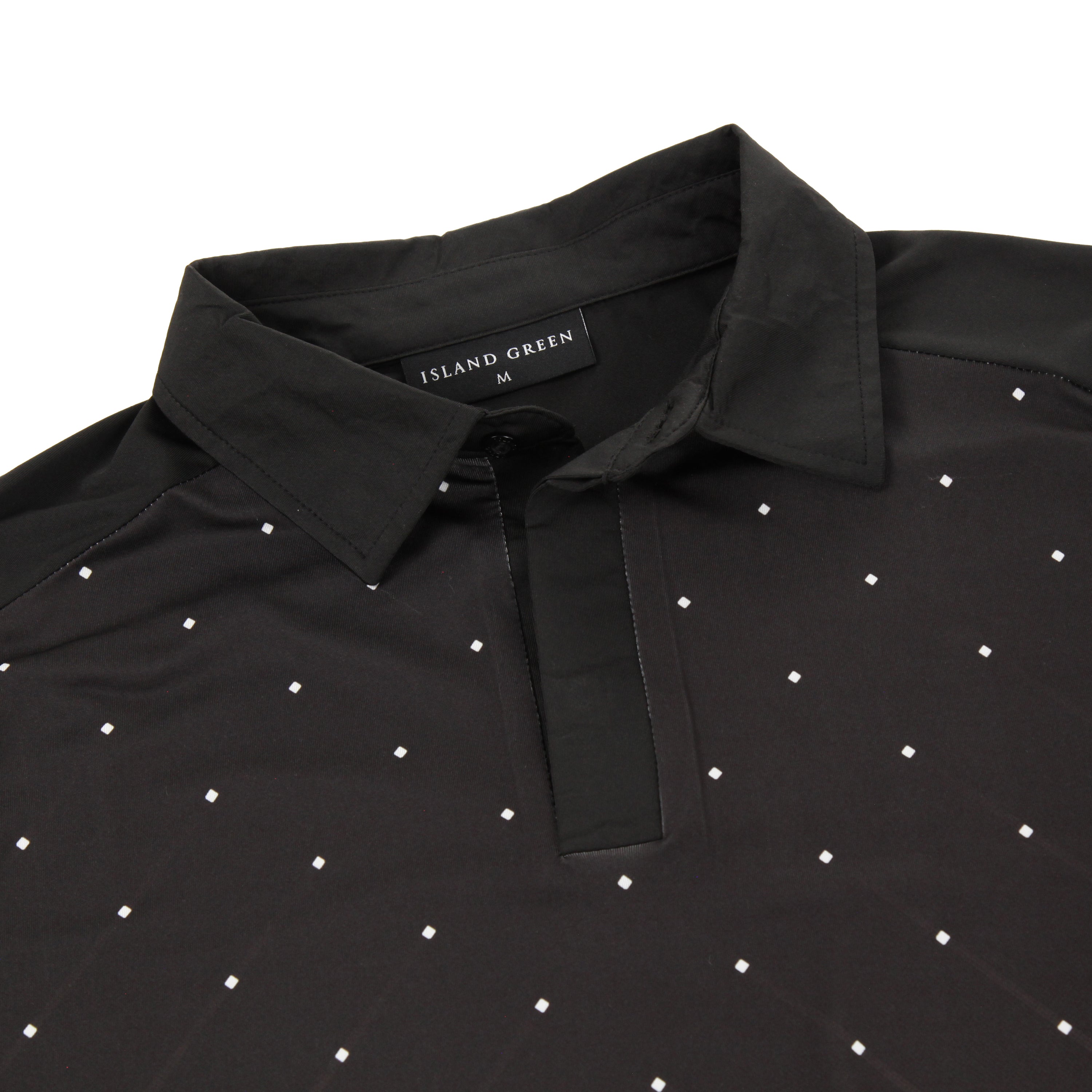 Island Green Geometric Print Golf Sport Polo Shirt