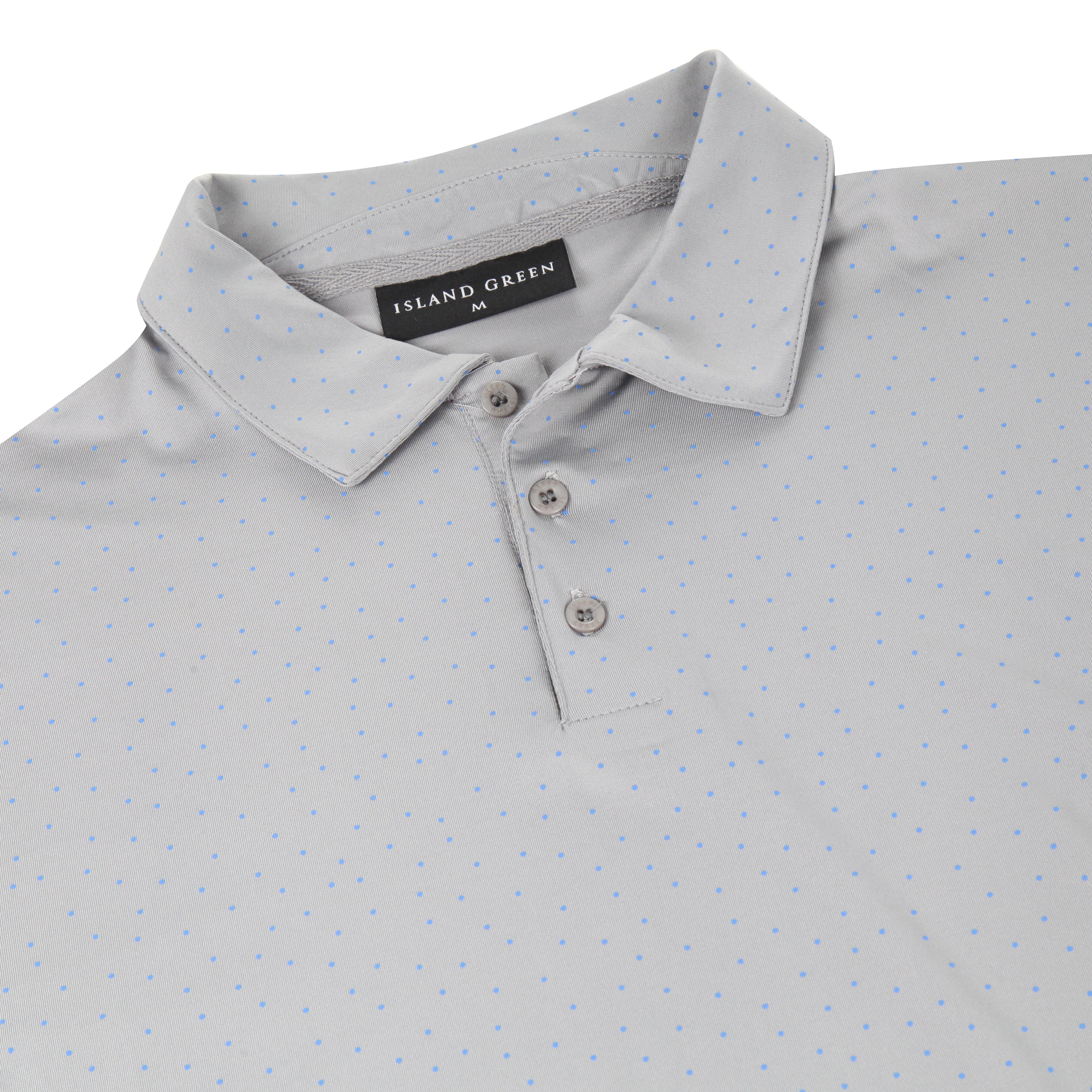 Island Green Dot Print Golf Sport Polo Shirt