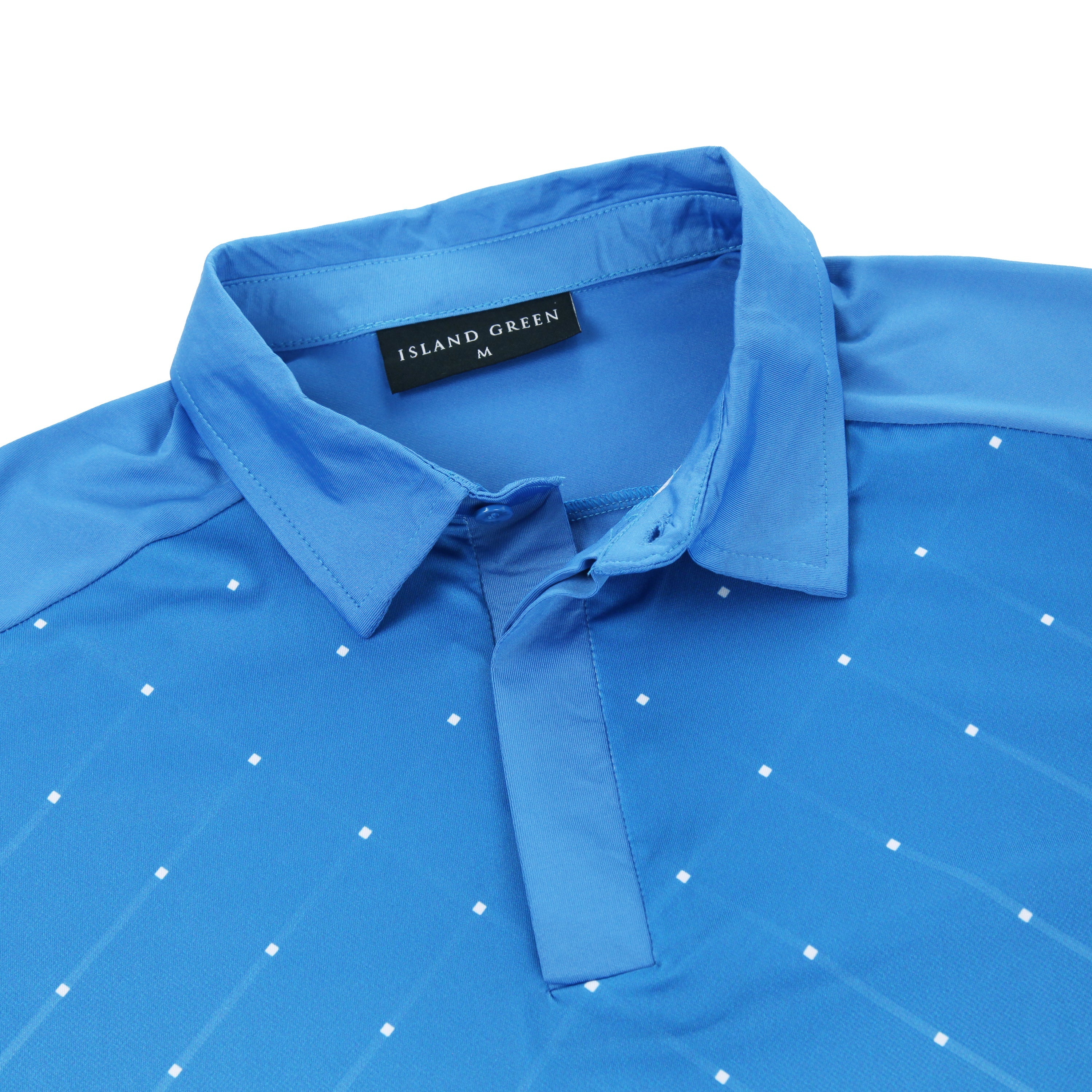 Island Green Geometric Print Golf Sport Polo Shirt