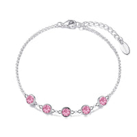 Pink Crystal Chain Bracelet Created with Zircondia® Crystals