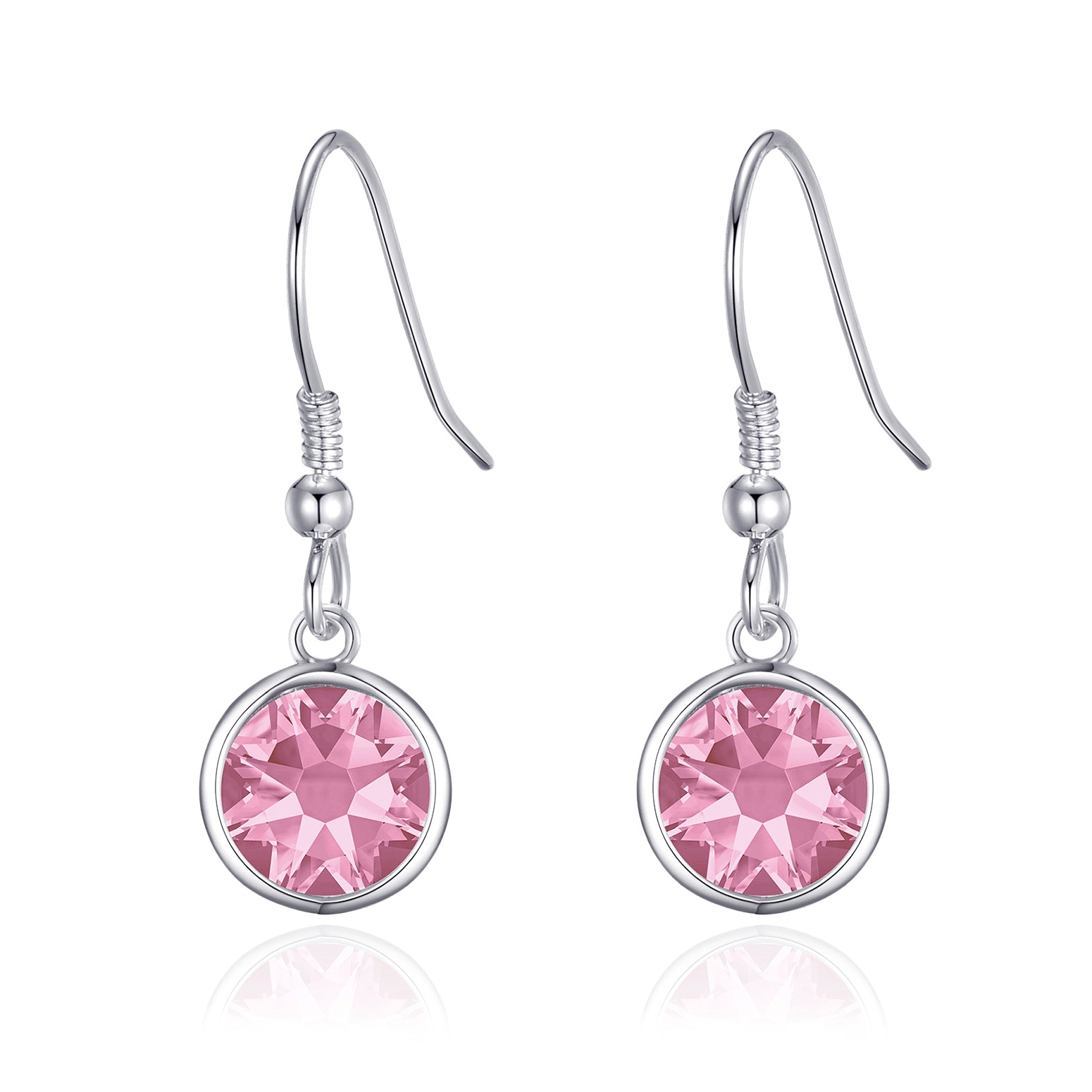 Pink Crystal Drop Earrings Created with Zircondia® Crystals