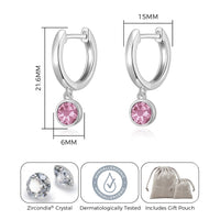 Pink Crystal Hoop Earrings Created with Zircondia® Crystals