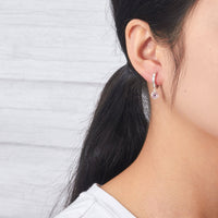 Pink Crystal Hoop Earrings Created with Zircondia® Crystals