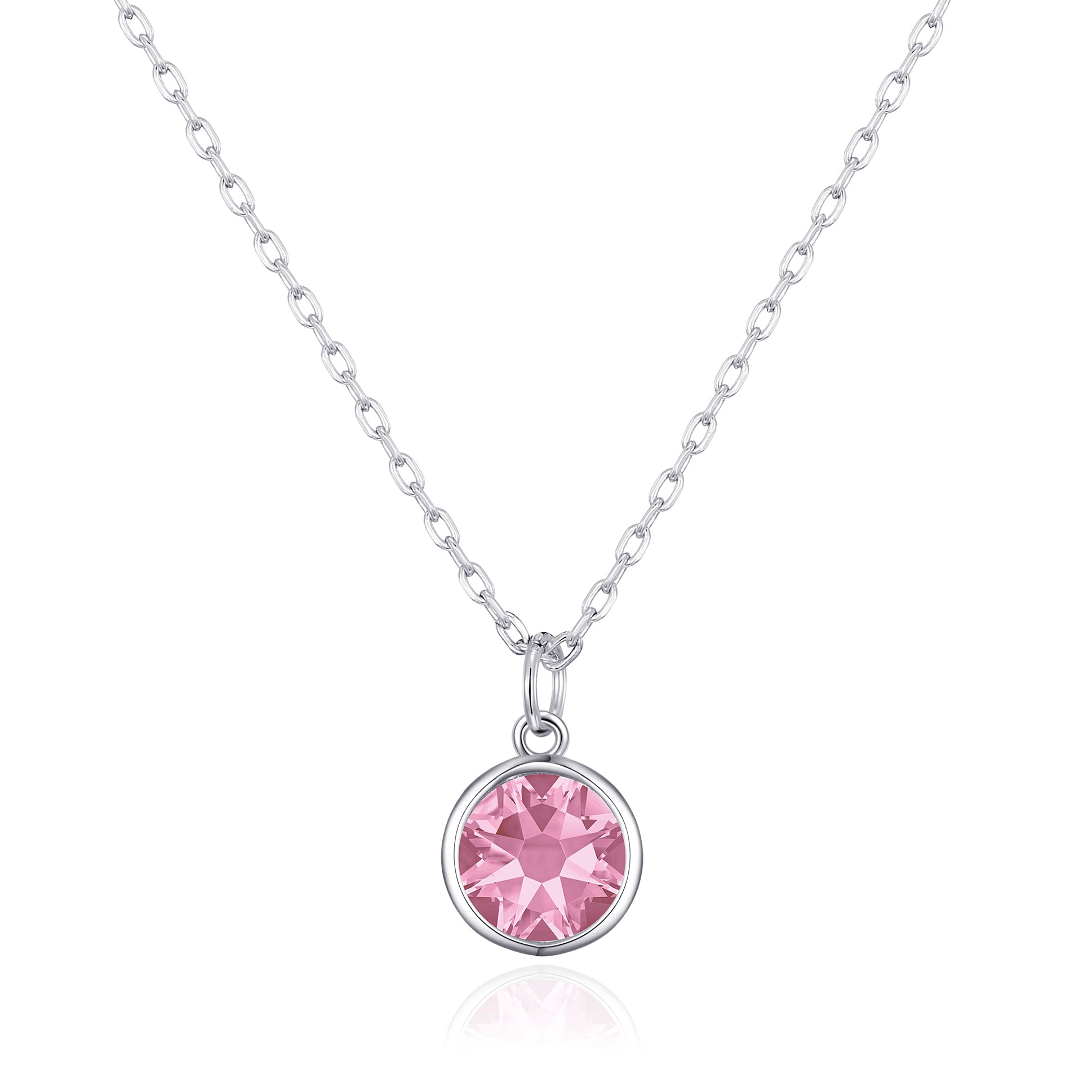 Pink Crystal Necklace Created with Zircondia® Crystals