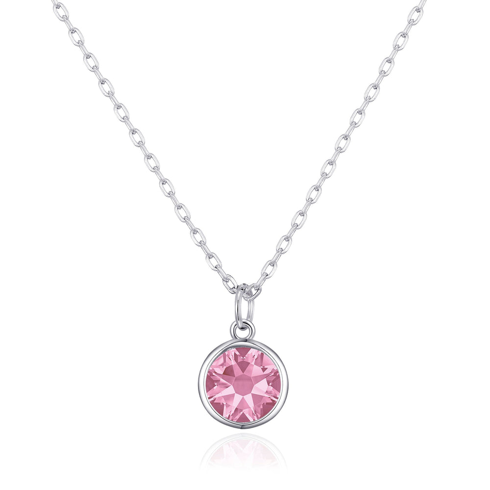 Pink Crystal Necklace Created with Zircondia® Crystals