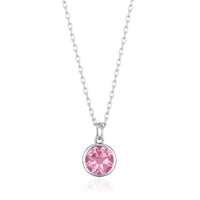 Pink Crystal Necklace Created with Zircondia® Crystals