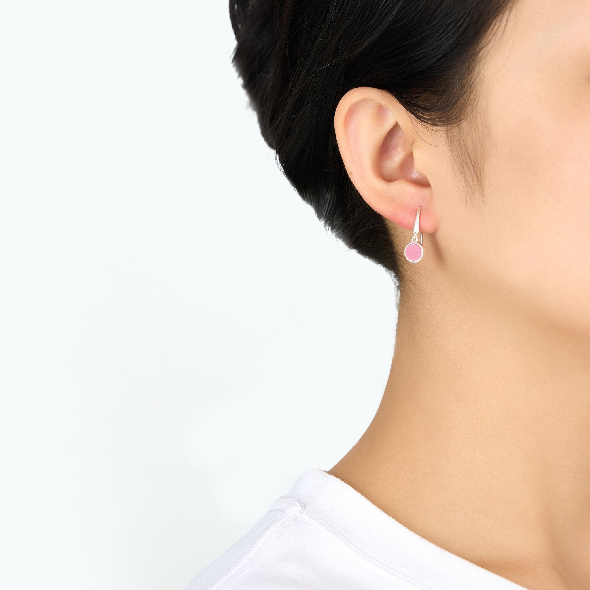 Pink Mother of Pearl Drop Earrings with Quote Card