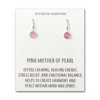Pink Mother of Pearl Drop Earrings with Quote Card