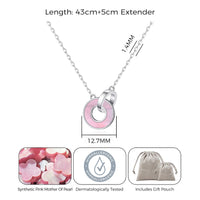 Pink Mother of Pearl Gemstone Circle Link Necklace