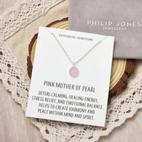 Pink Mother of Pearl Necklace with Quote Card